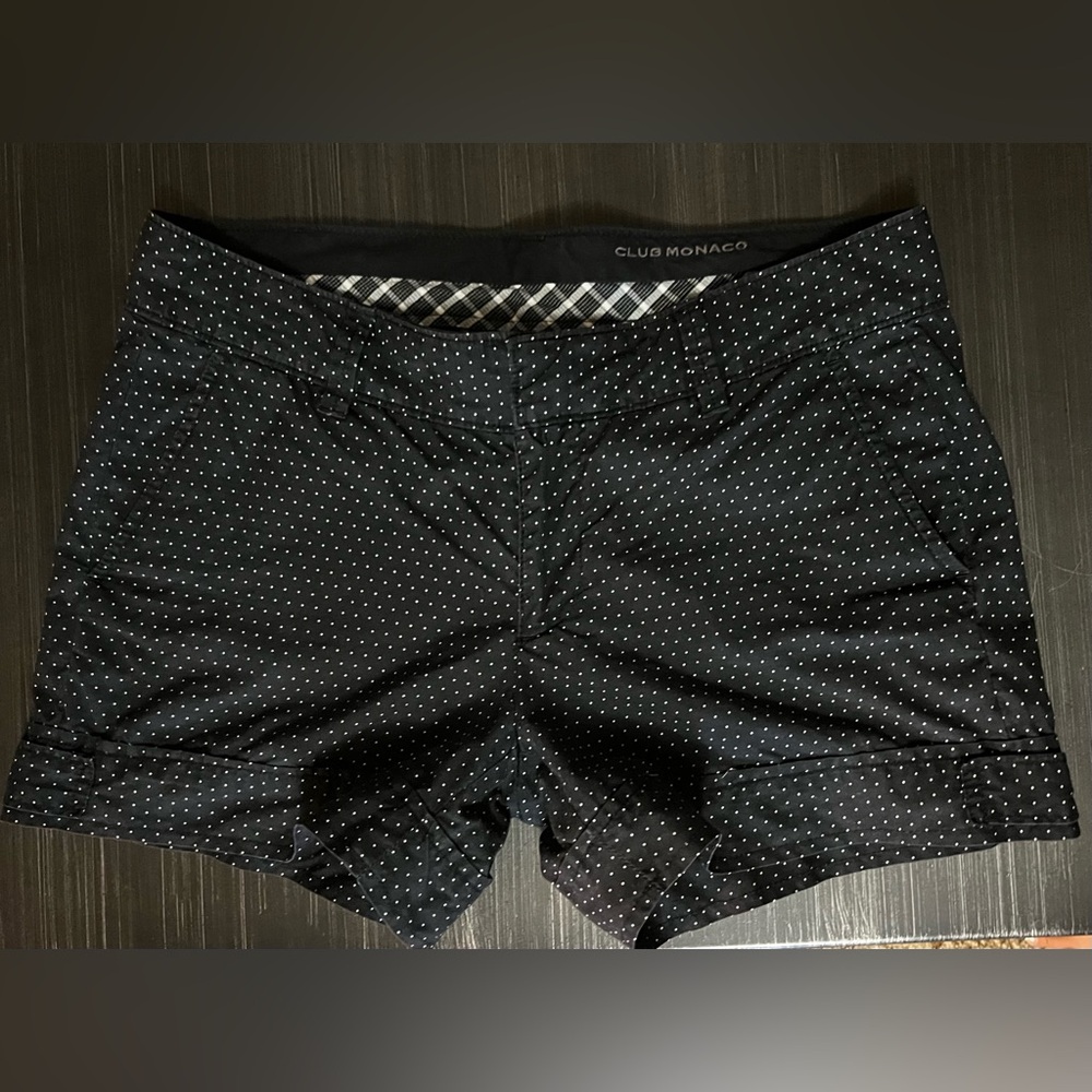 Club Monaco Black White Polka Dot Women's Shorts